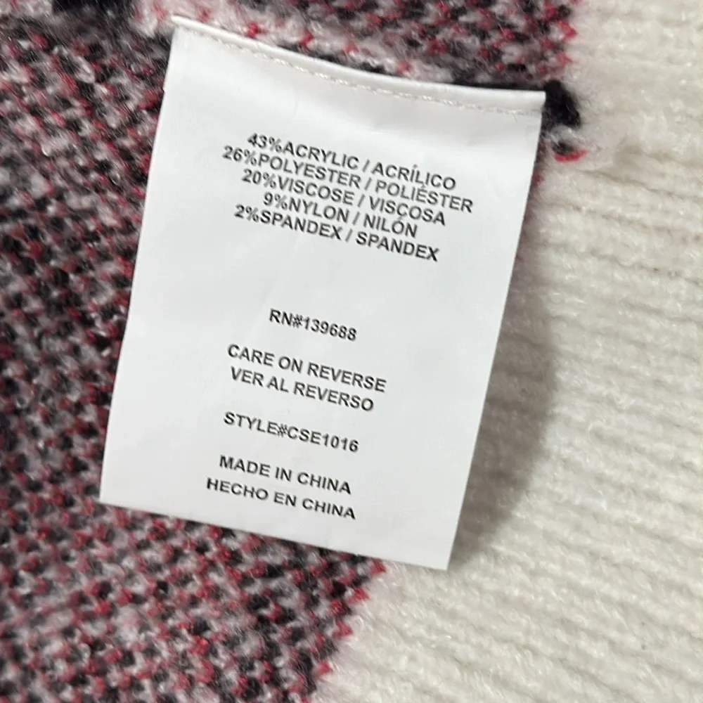 Altar’d State Pink White Plaid Pullover Cropped Sweater